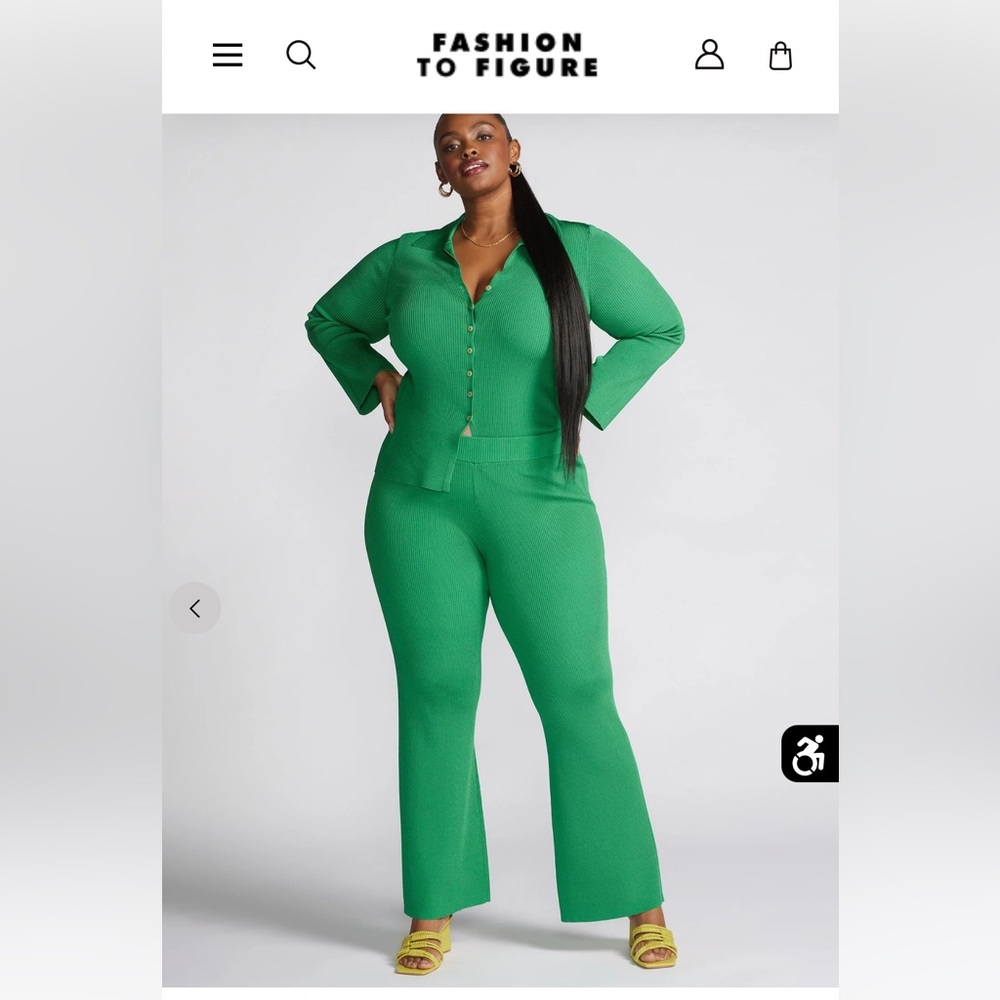 Fashion To Figure Ribbed Knit Pant Set